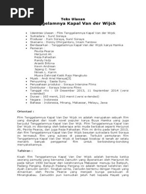 Teks Ulasan Tenggelamnya Kapal Van Der | PDF