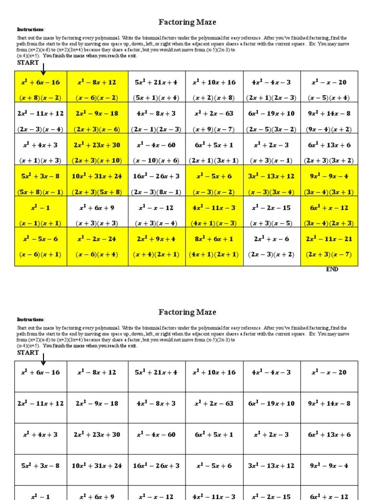 Factoring Maze