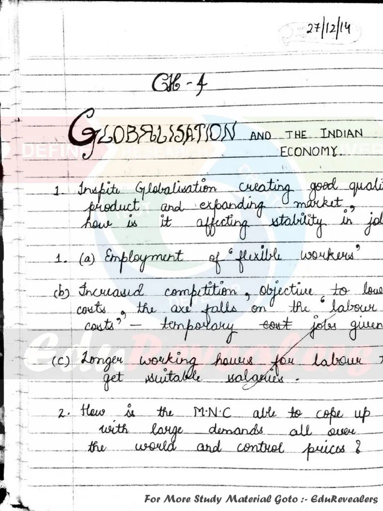 CBSE Class 10 Economics Notes Chapter 4