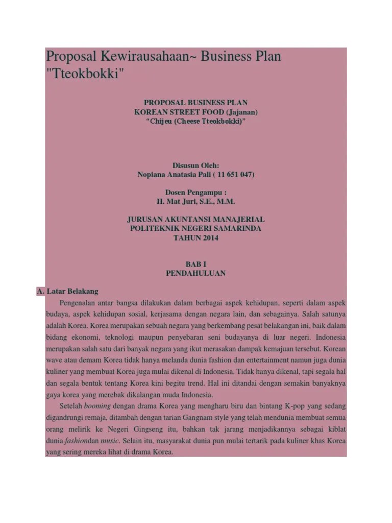 Proposal Kewirausahaan