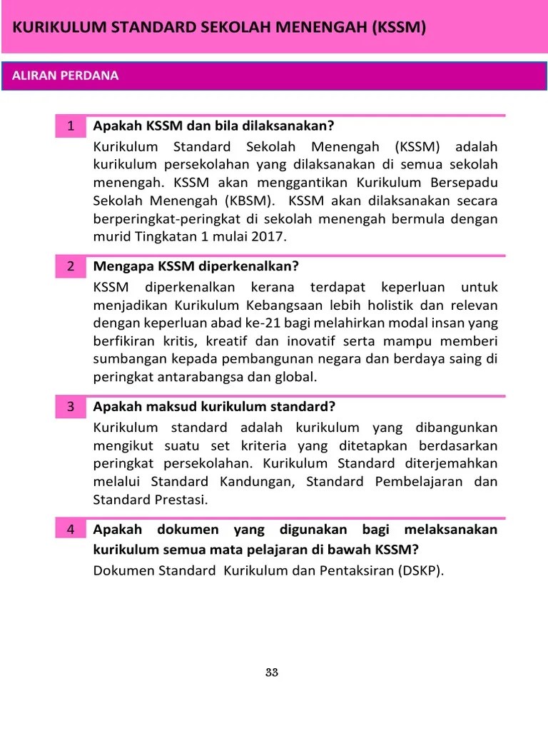 Kurikulum Standard Sekolah Menengah 2017 Malaypure