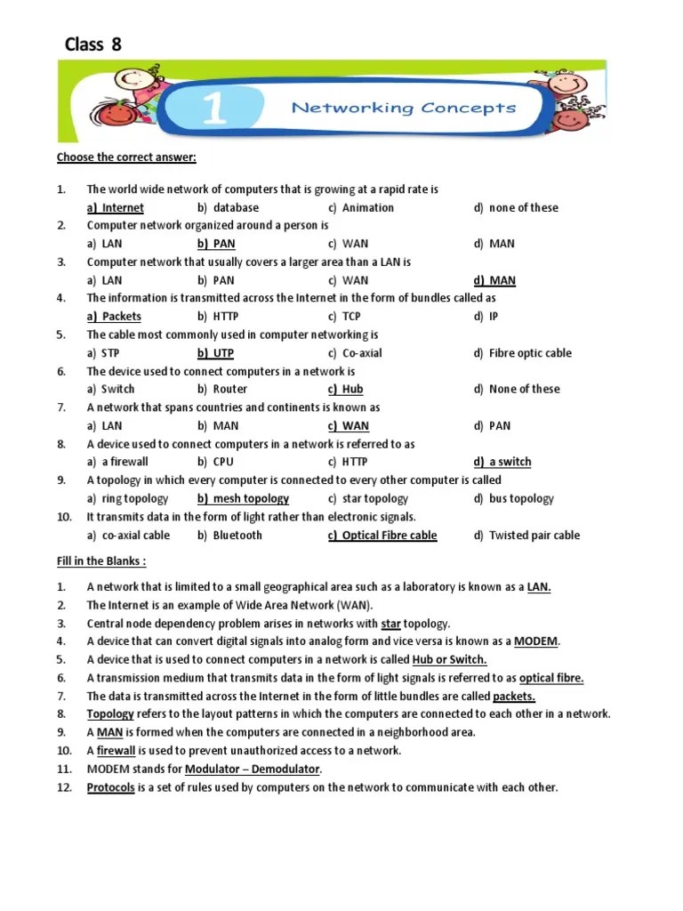 Class8 Networking Concepts PDF Network Topology Computer Network