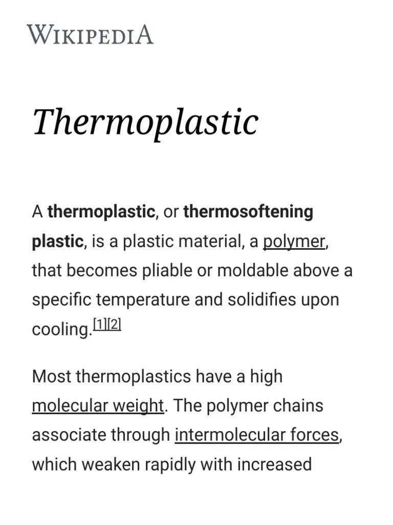 Thermoplastic Thermoplastic Polyethylene