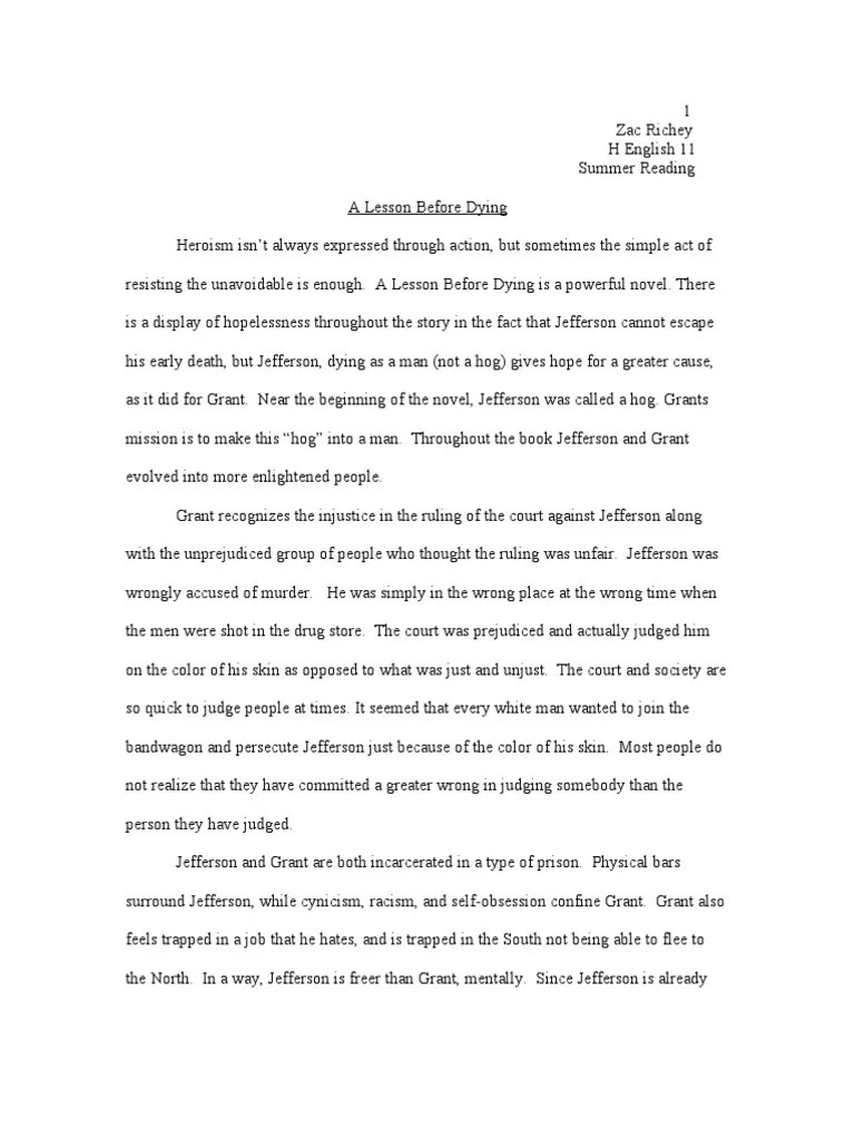 A Lesson Before Dying