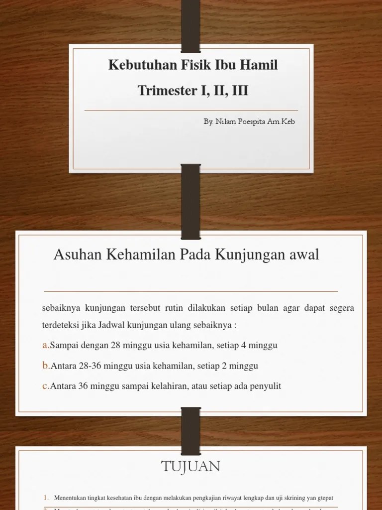 PPT Kebutuhan Fisik Pada Ibu Hamil Trimester I II III Copy