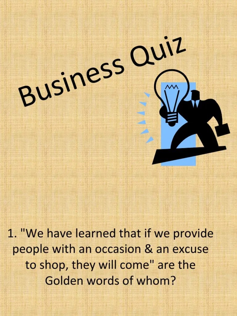 Business Quiz PDF Business