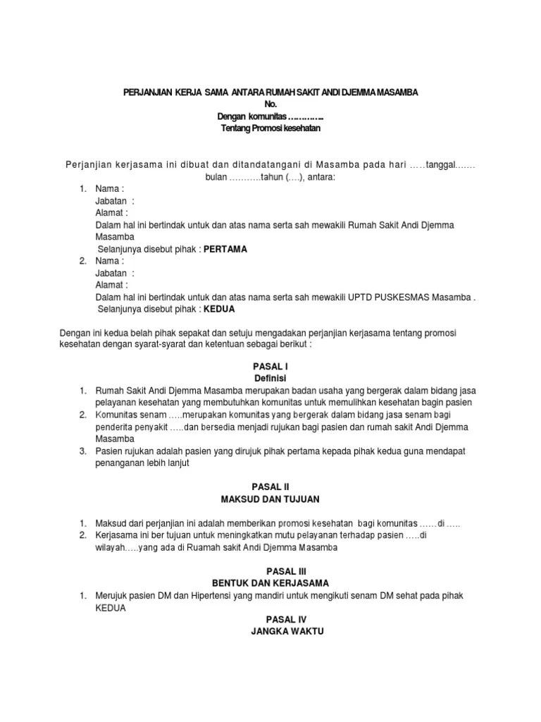 Mou Rs Tentang Pkrs | PDF