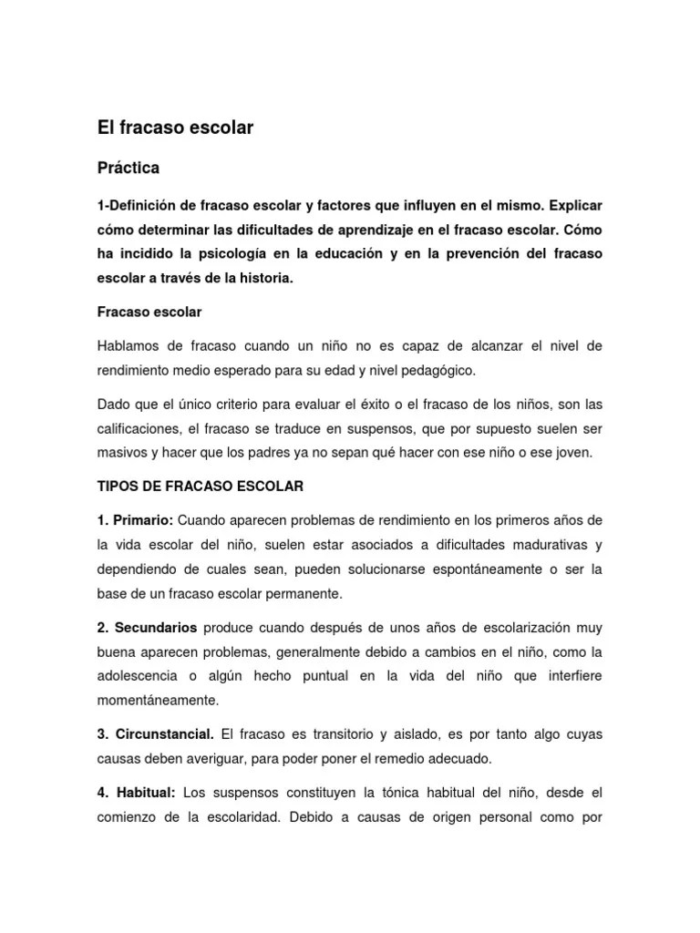 El fracaso escolar.docx Educational Psychology Intelligence Quotient