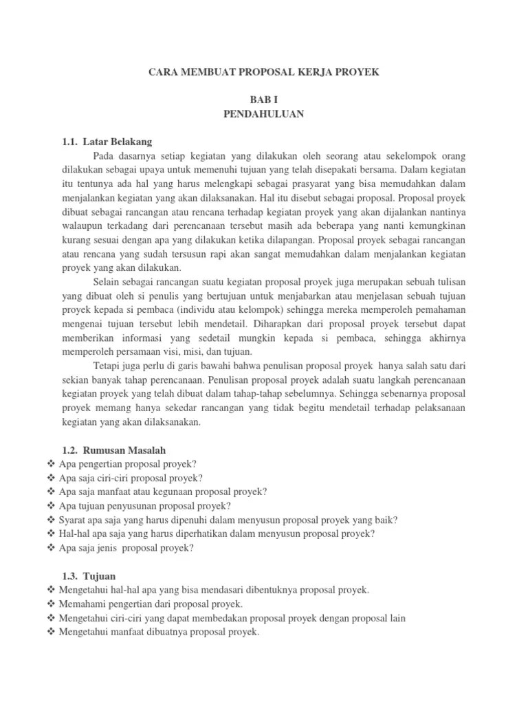 Cara Membuat Proposal Kerja Proyek | PDF