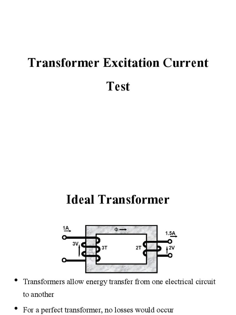 Transformer Excitation Current Test PDF Transformer Electric Current