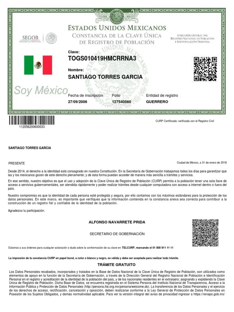Curp Nuevo Formato Privacidad de la información Instituciones sociales
