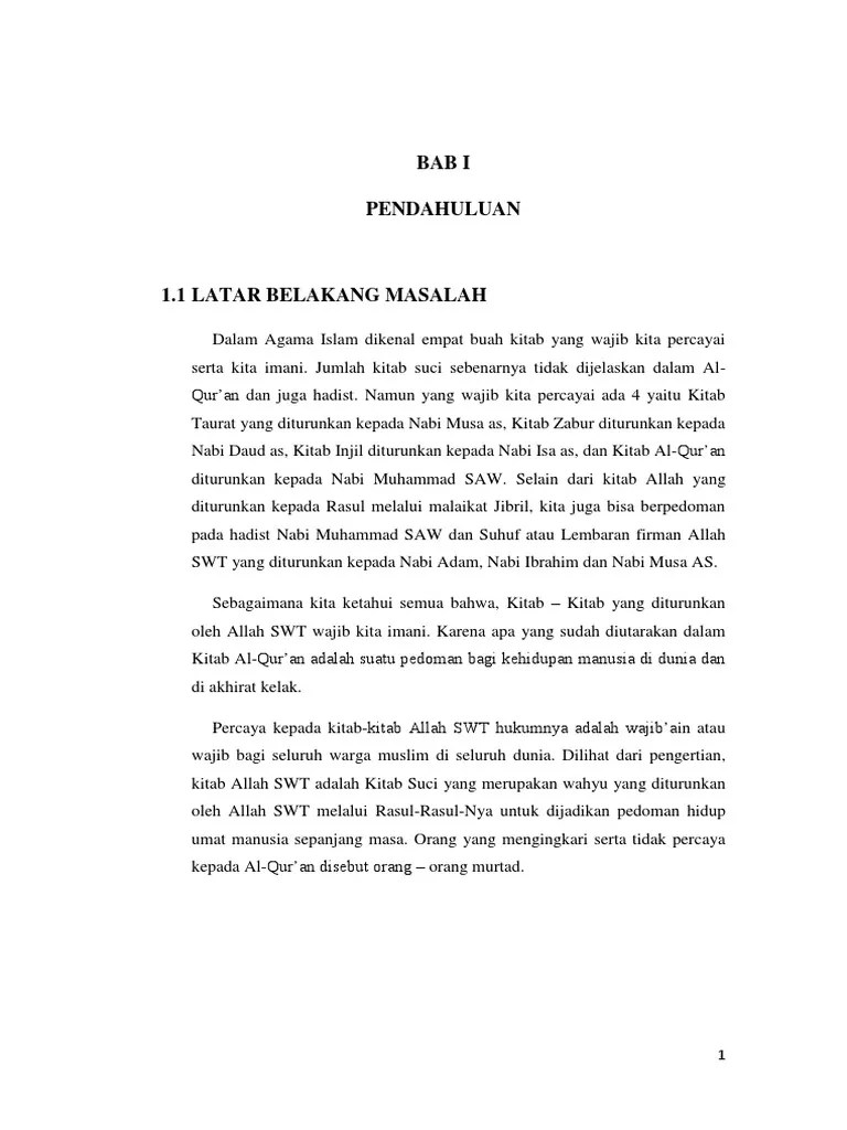 Kitab Yang Diturunkan Allah Disebut Juga Dengan Istilah