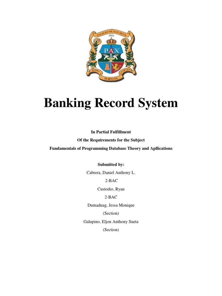 Banking Record System PDF Computer File Databases