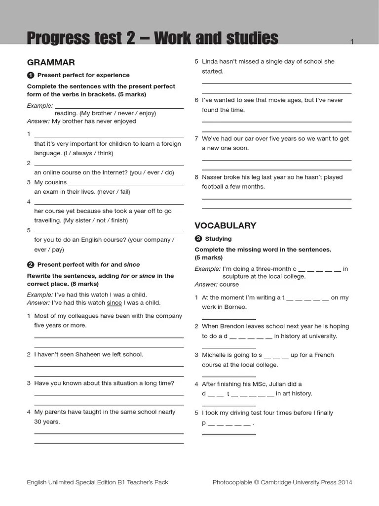 Solutions2e Cumulative Tests Answer Key A PDF Scribd