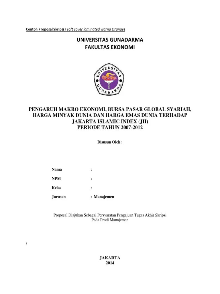 Contoh Proposal Skripsi Gunadarma | Pdf