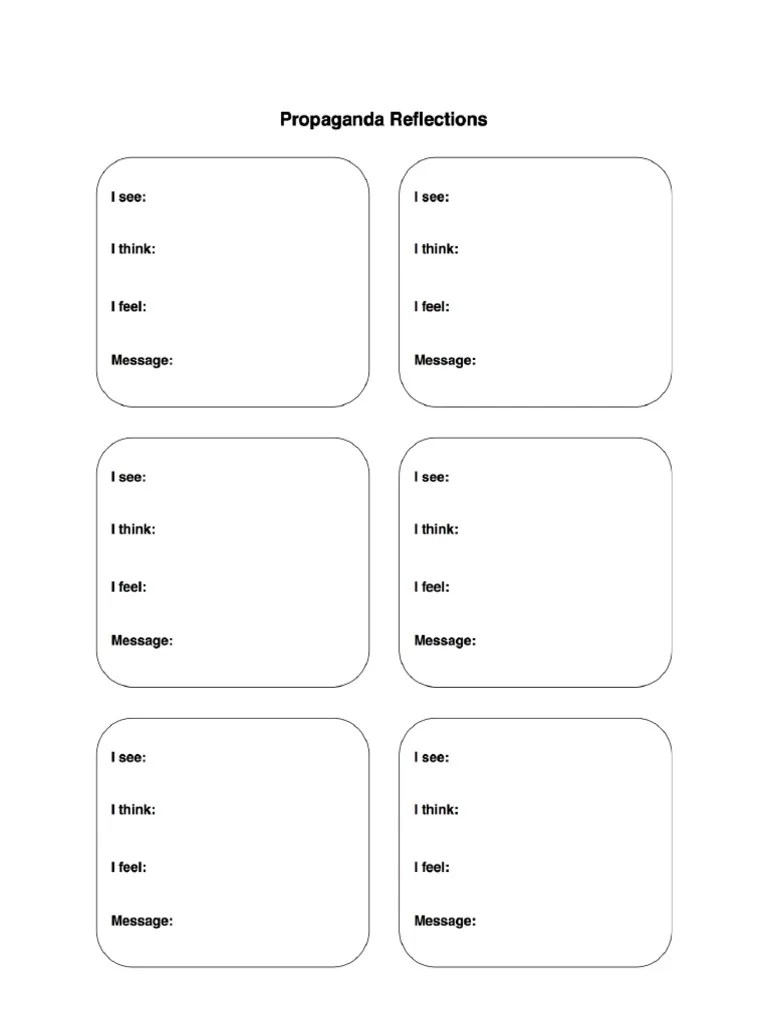 Personal Reflection Graphic Organizer PDF