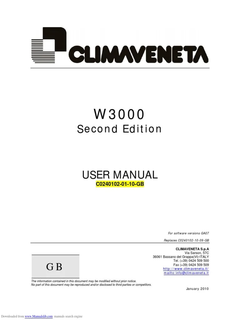 w3000 User Manual PDF | PDF | Menu (Computing) | Heat Pump