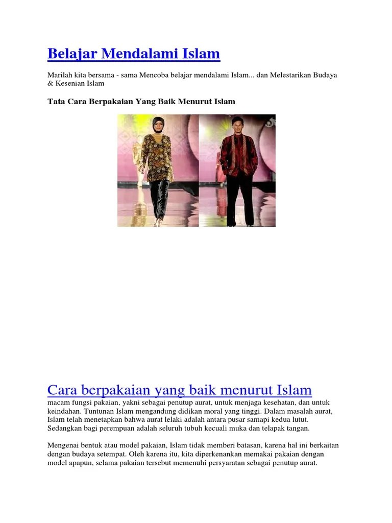 Memakai Pakaian Yang Islami Menjaga Diri Dari Perbuatan Jahat Jelaskan
