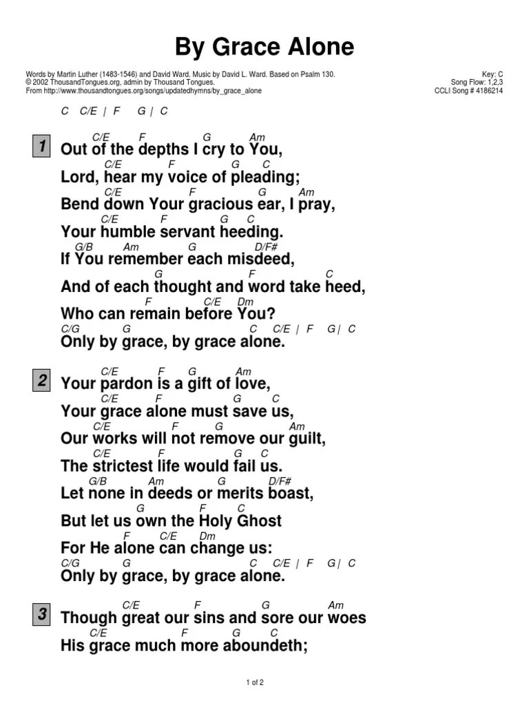 By Grace Alone Chords C PDF Systematic Theology Christian