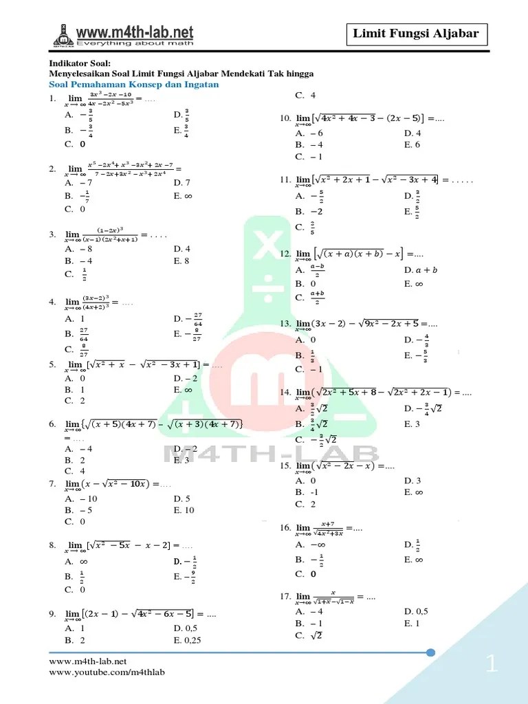 LIMIT - Limit Tak Hingga | PDF