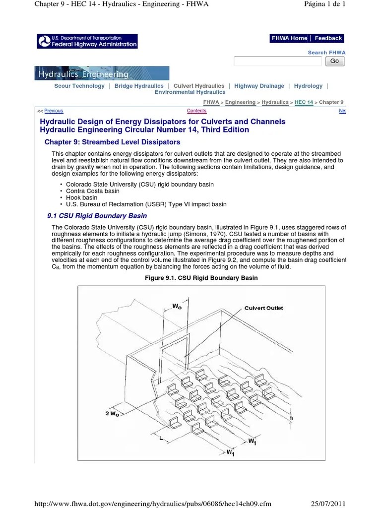 Hydraulic Design of Energy Dissipators For Culverts and Channels Hydraulic Engineering Circular