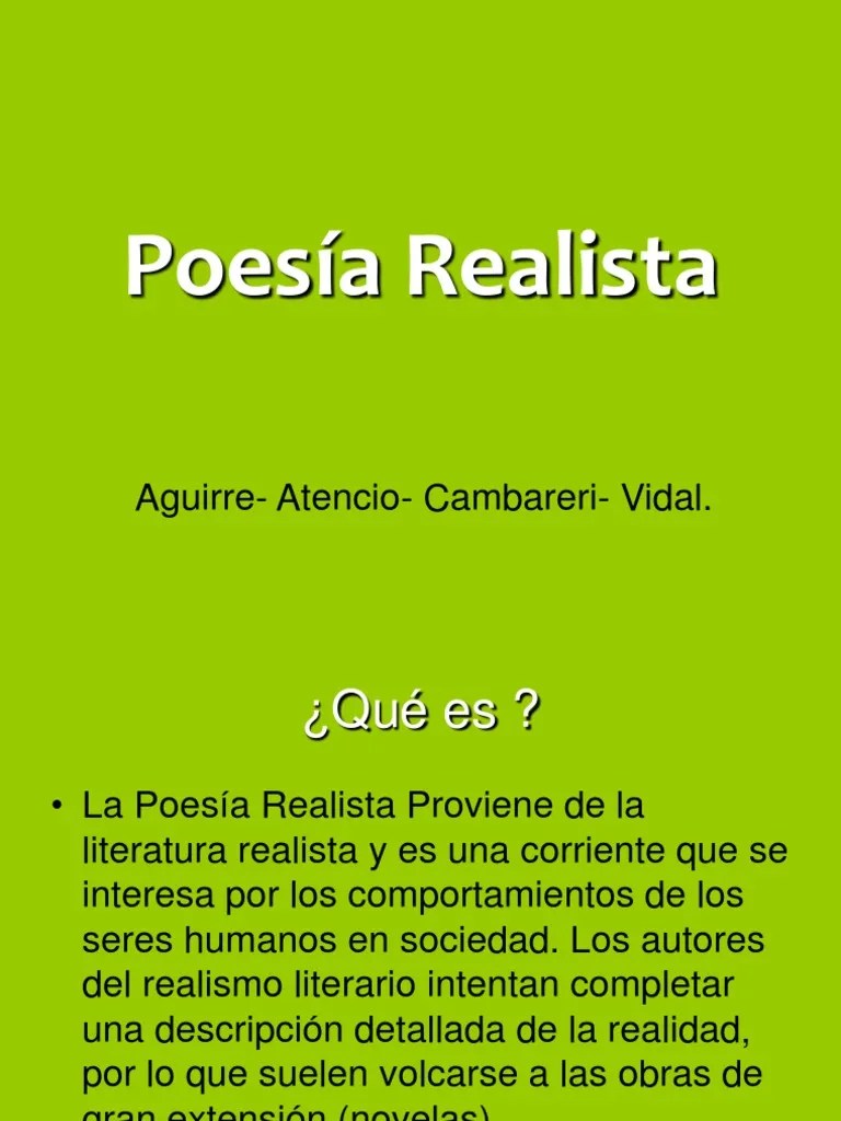 Poesía Realista Realismo literario Artes (general)