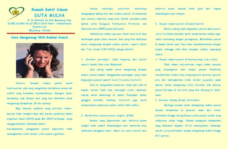 Cara Mengurangi Efek Radiasi Ponsel