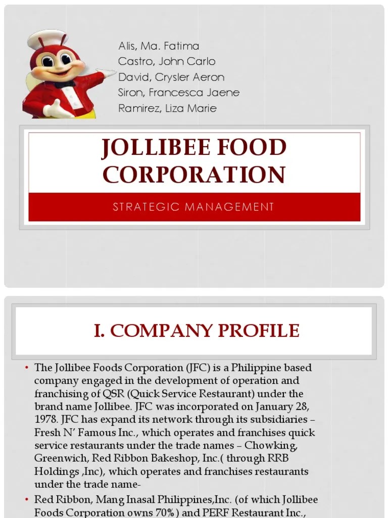 Jollibee Food Corporation PDF Business Business Economics