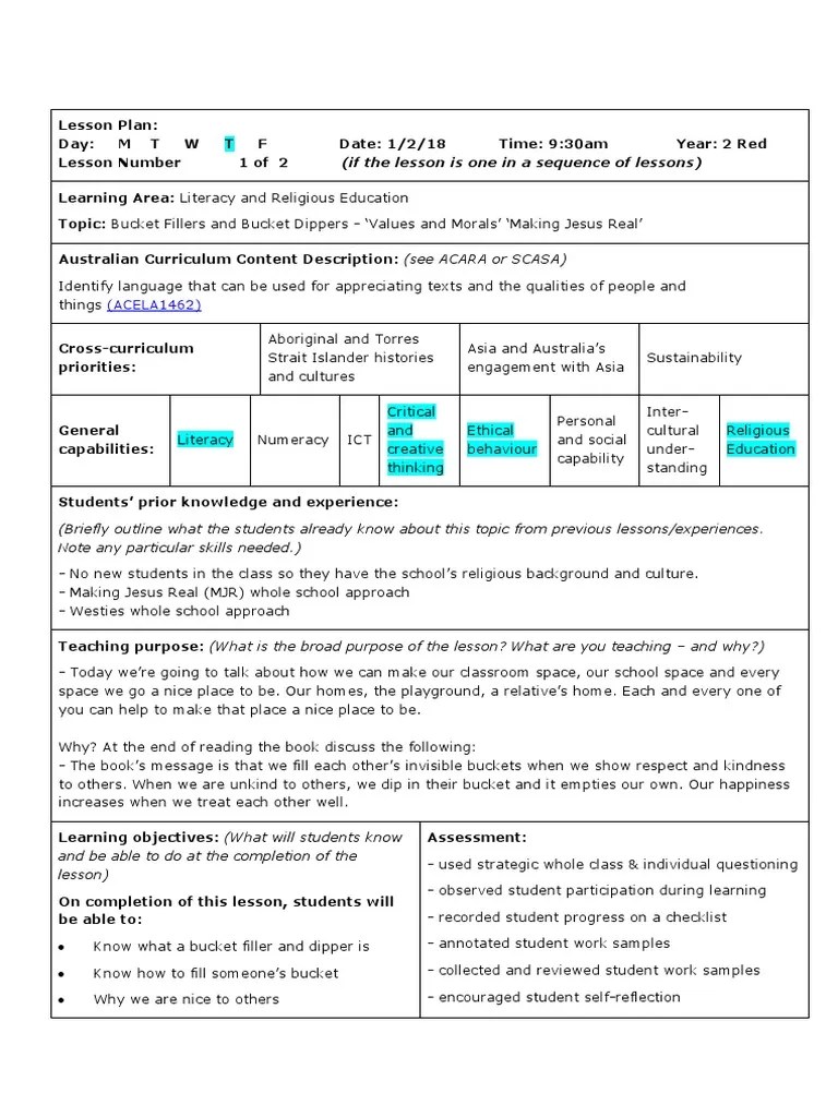 most effective lesson plan edn4100 2018 Lesson Plan