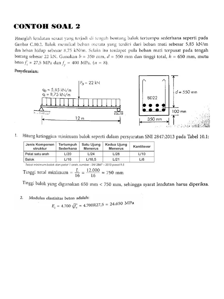 Contoh Soal Dan Jawaban Lendutan Jawaban Buku