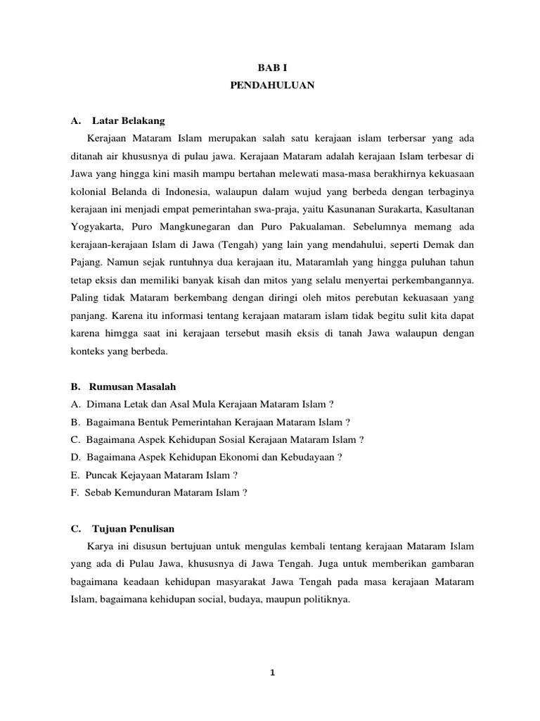 Makalah Kerajaan Mataram Islam