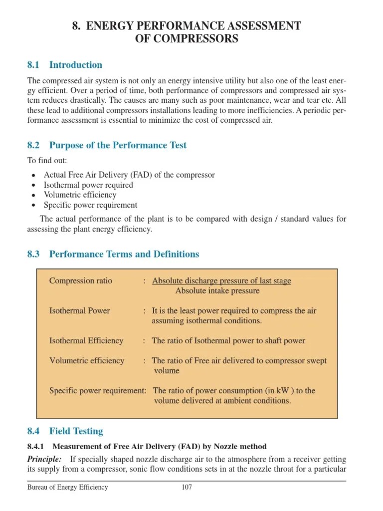 Air compressor performance assessment.pdf Pressure Measurement Nozzle