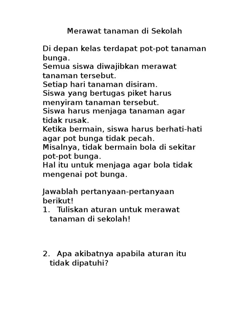 Merawat Tanaman Di Sekolah | PDF