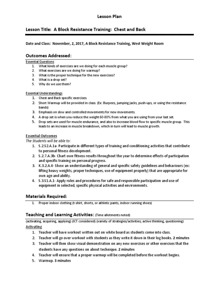 LessonPlanTemplate1 BU a Block Resistance Training Nov