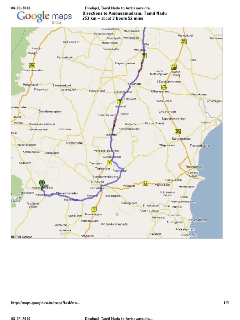 Dindigul In Tamil Nadu Map Dindigul, Tamil Nadu to Ambasamudram Tamil Nadu Google Maps Land