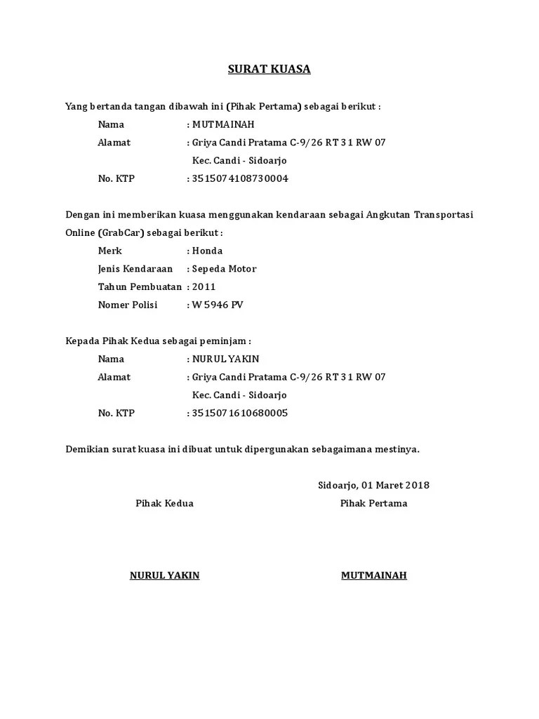 Dota 2 List Contoh Surat Kuasa Mobil Grab
