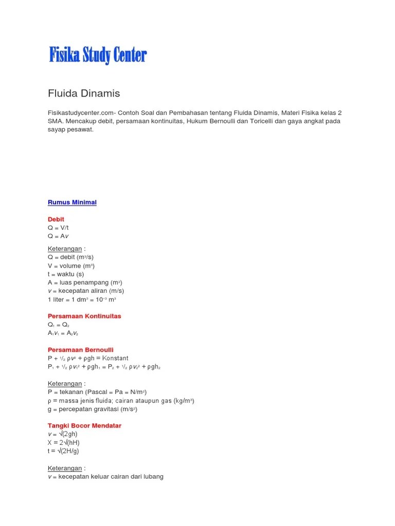 Contoh Soal Venturimeter Dengan Manometer Beserta