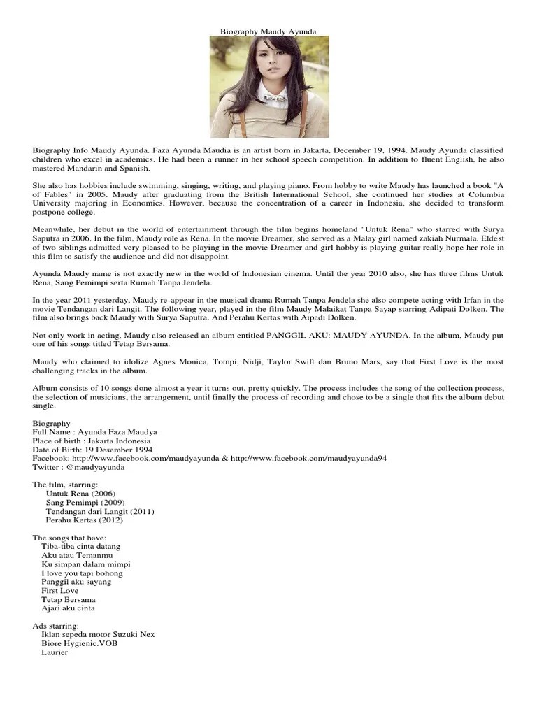 Biography Maudy Ayunda | PDF | Recorded Music | Albums