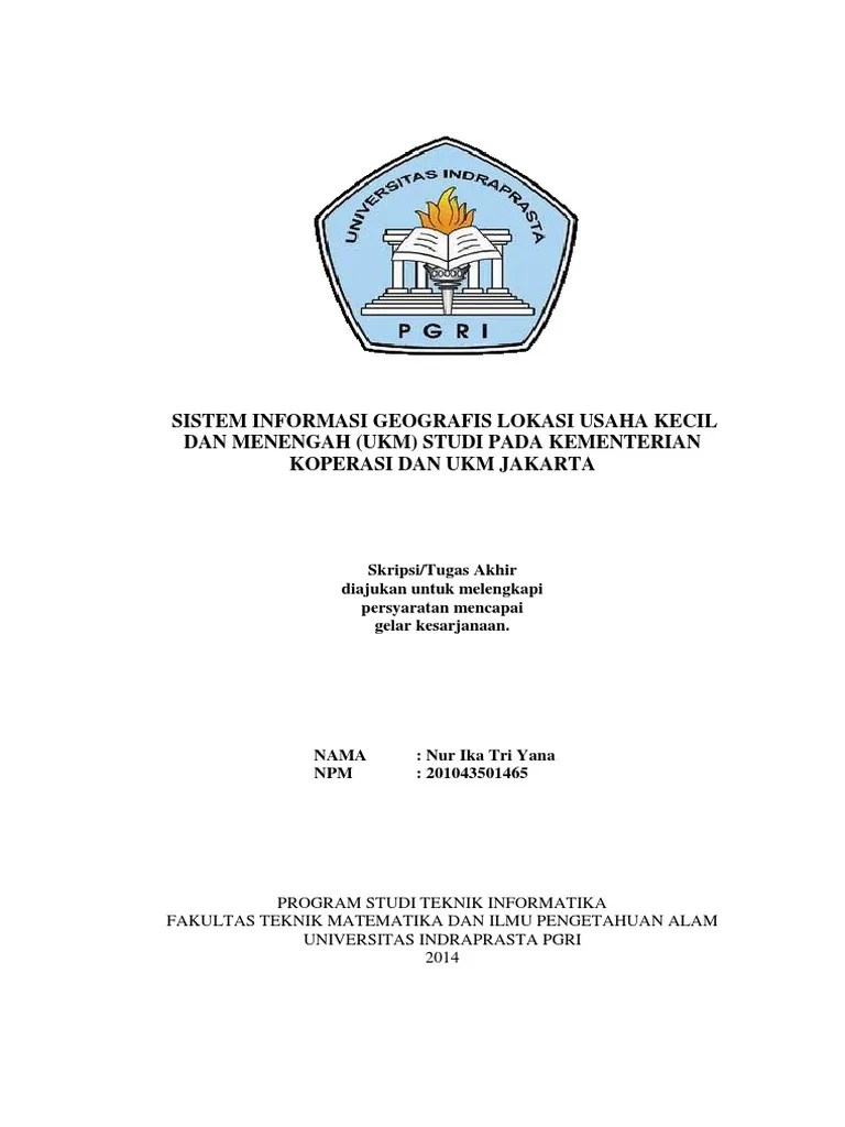 Cover Skripsi Teknik Informatika Unindra | Pdf