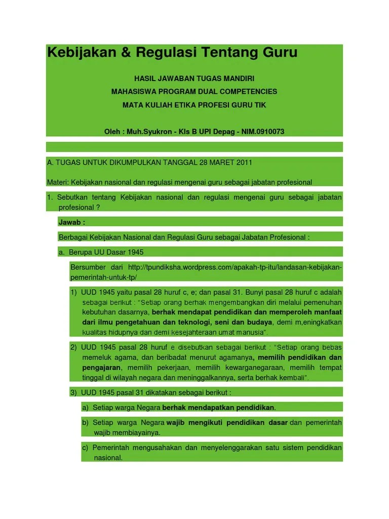 Setiap Warga Negara Berhak Memperoleh Pendidikan Dan Pengajaran