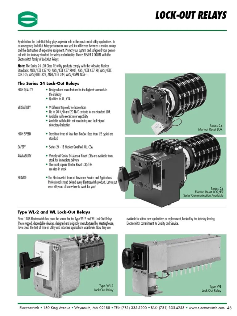 ElectroSwitch_LOR1_Lock_Out_Relay_HighSpeed_MultiContact.pdf Relay Light Emitting Diode