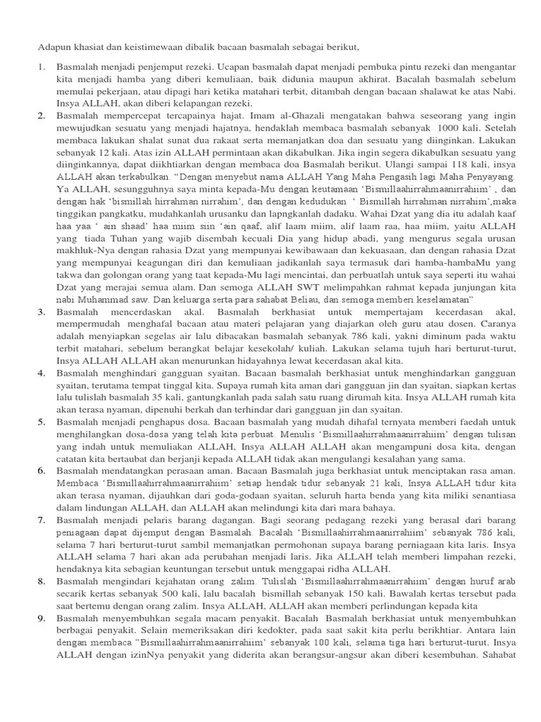 Manfaat Bismillah | PDF