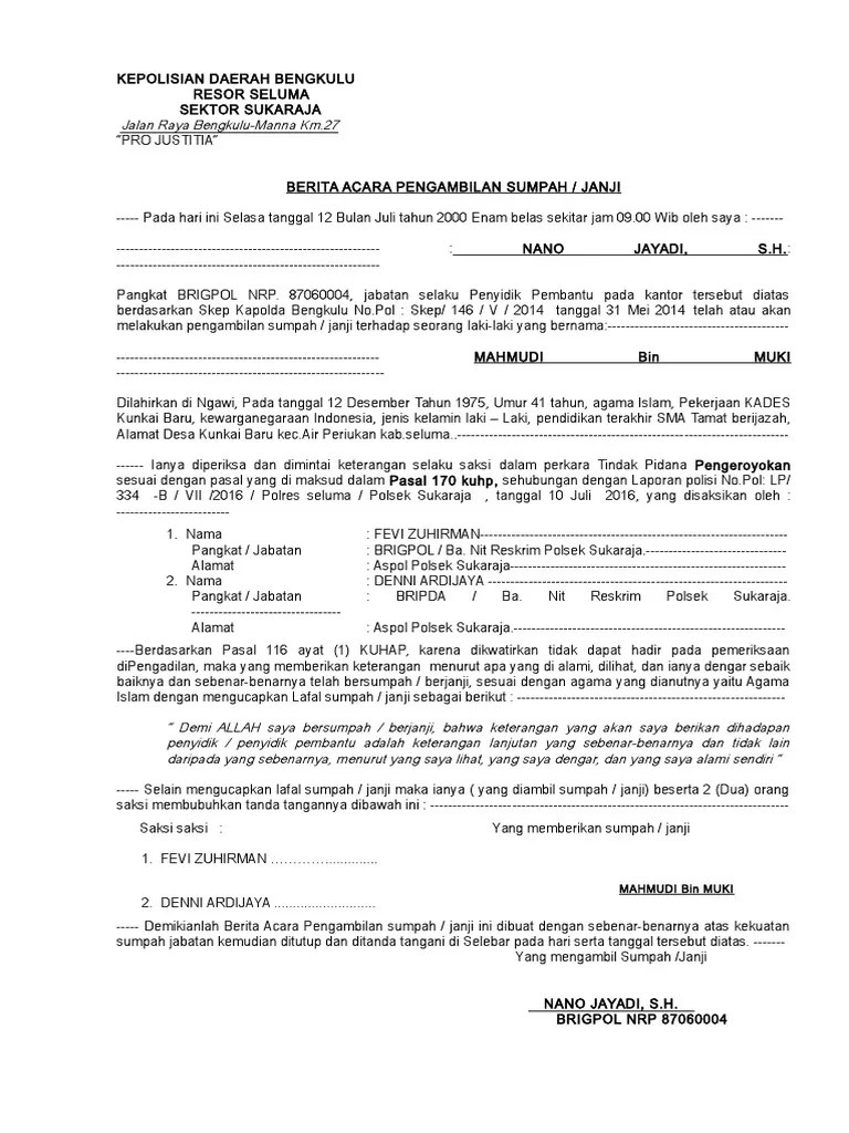 Ba Sumpah Saksi | PDF