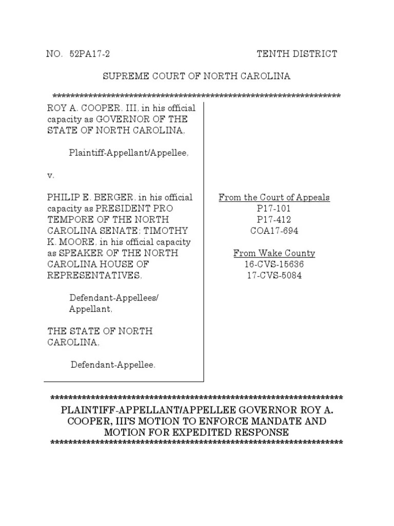 Motion To Enforce Mandate PDF U.S. State Judgment (Law)