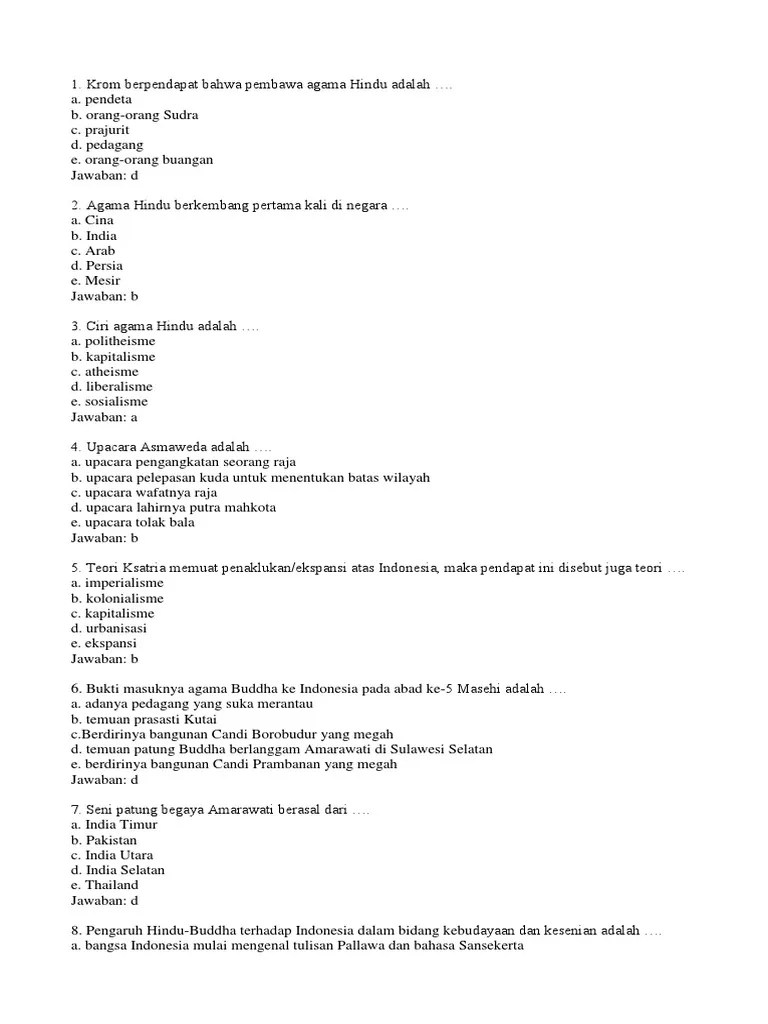 Soal Sejarah Kelas Xi & Xii