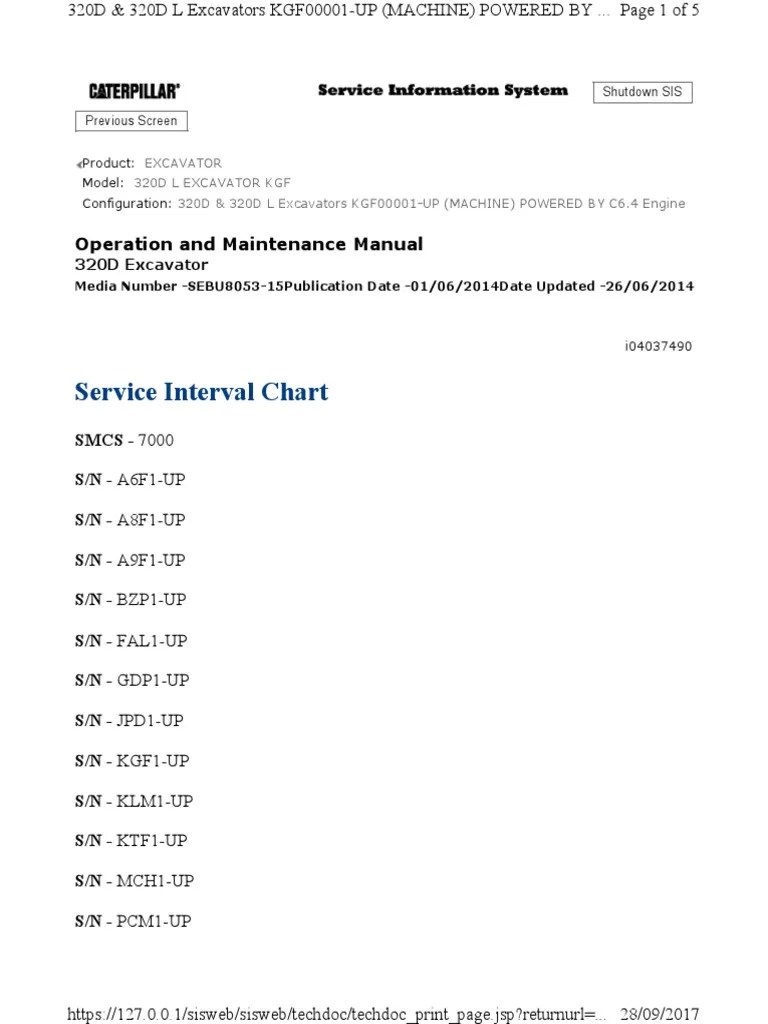 Service Interval Chart Operation and Maintenance Manual PDF Oil