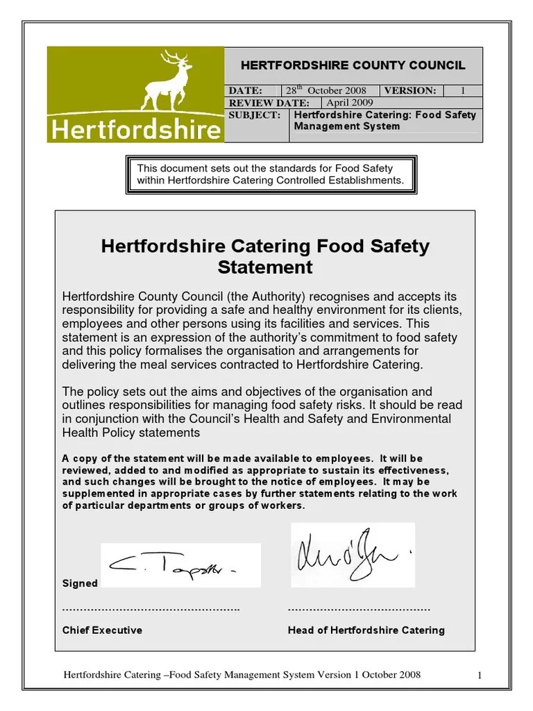 Food Safety Policy Hazard Analysis And Critical Control Points Food
