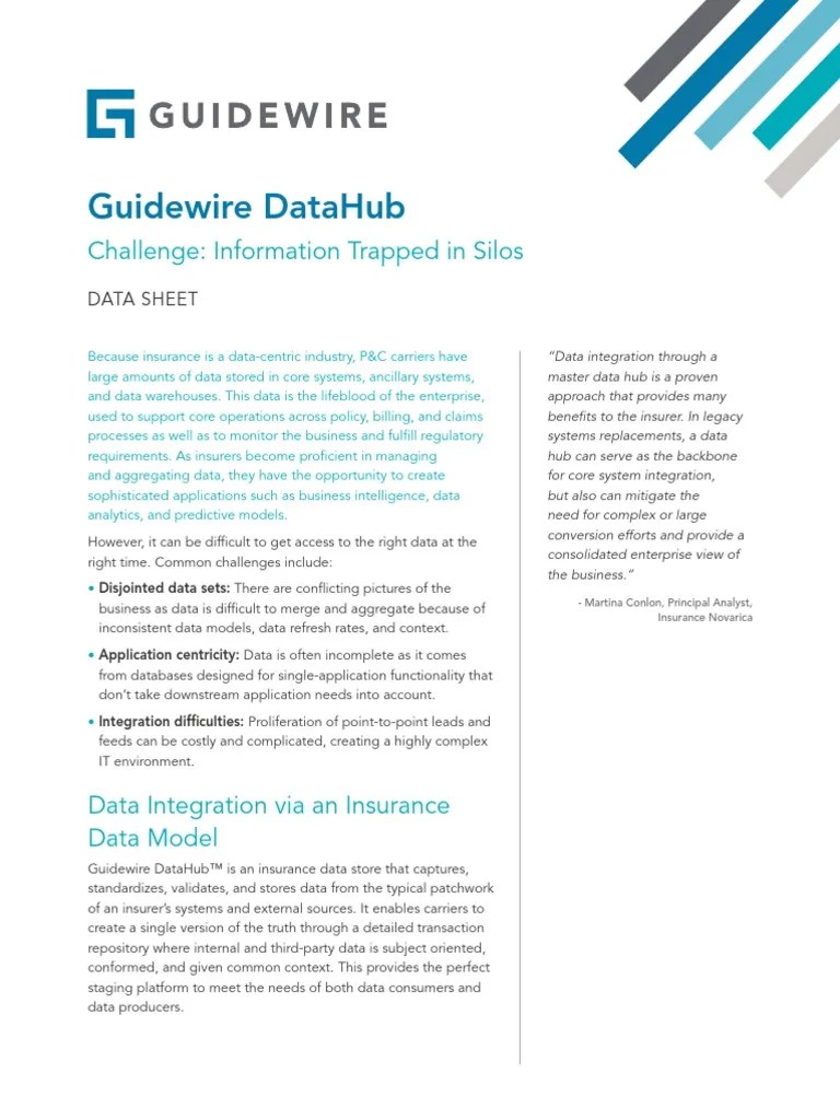 Guidewire Datahub Download Free PDF Strategic Management Insurance