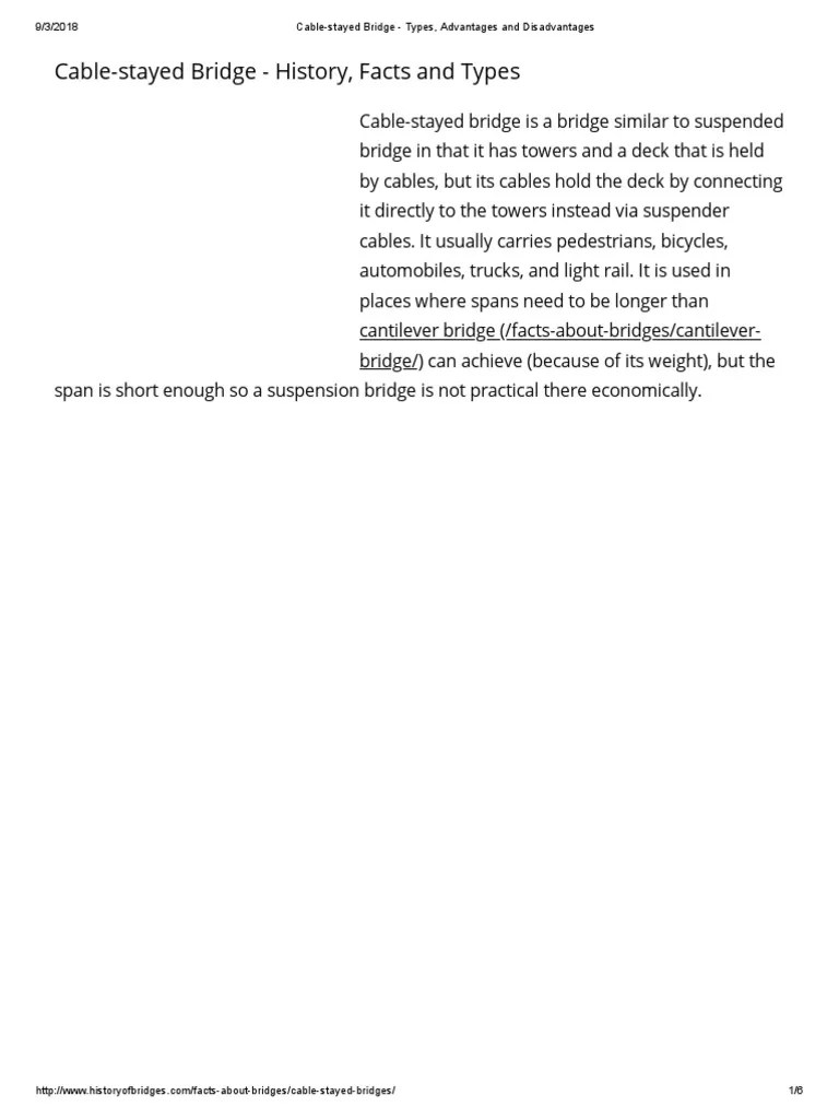 CableStayed Bridge Types, Advantages and Disadvantages PDF