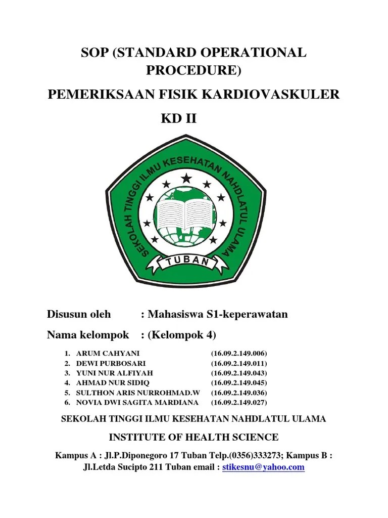 Sop Pemeriksaan Fisik Kardiovaskuler PDF